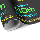 Fun Digital Computing Threaded 80th Birthday Cadeaupapier (Rol Hoek)