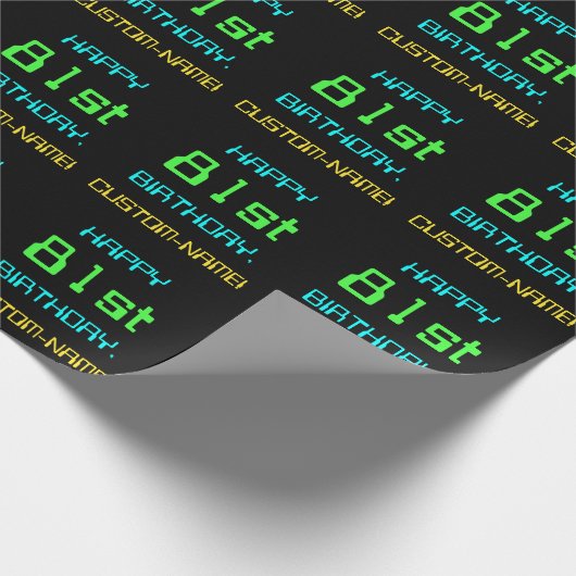 Fun Digital Computing Threaded 81st Birthday Cadeaupapier (Hoek)