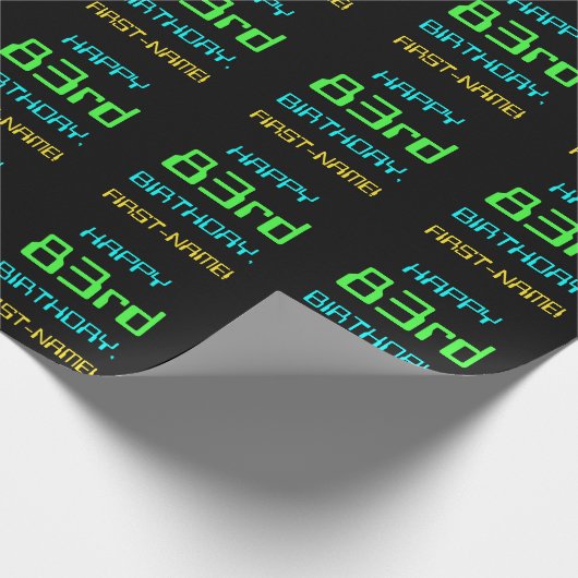 Fun Digital Computing Threaded 83rd Birthday Cadeaupapier (Hoek)