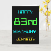 Fun Digital Computing Threaded 83rd Birthday Kaart (Gele Bloem)