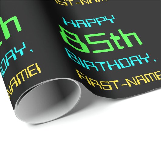 Fun Digital Computing Threaded 85th Birthday Cadeaupapier (Rol Hoek)