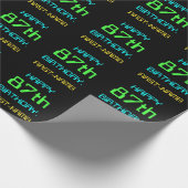 Fun Digital Computing Threaded 87th Birthday Cadeaupapier (Hoek)