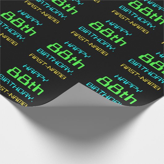 Fun Digital Computing Threaded 88th Birthday Cadeaupapier (Hoek)