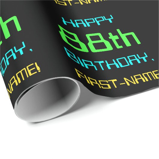 Fun Digital Computing Threaded 88th Birthday Cadeaupapier (Rol Hoek)