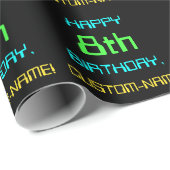 Fun Digital Computing Threaded 8th Birthday Cadeaupapier (Rol Hoek)