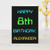 Fun Digital Computing Threaded 8th Birthday Kaart (Gele Bloem)