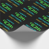 Fun Digital Computing Threaded 90th Birthday Cadeaupapier (Hoek)