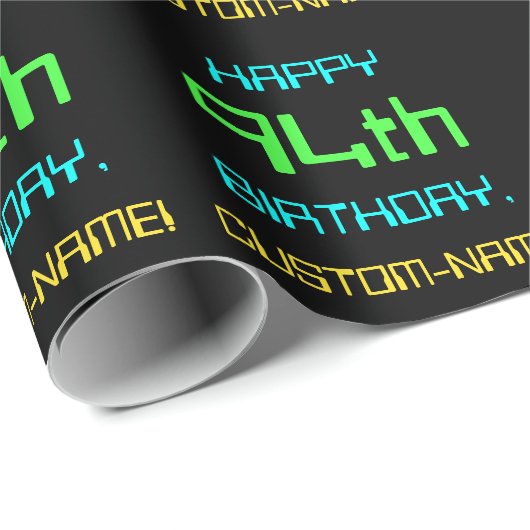 Fun Digital Computing Threaded 94th Birthday Cadeaupapier (Rol Hoek)