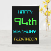 Fun Digital Computing Threaded 94th Birthday Kaart (Gele Bloem)