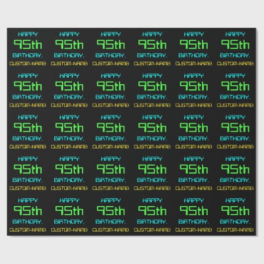 Fun Digital Computing Threaded 95th Birthday Cadeaupapier (Vlak)