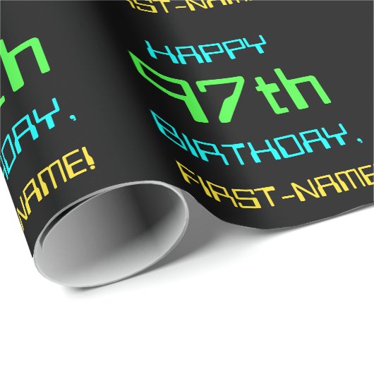 Fun Digital Computing Threaded 97th Birthday Cadeaupapier (Rol Hoek)