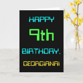 Fun Digital Computing Threaded 9th Birthday Kaart (Gele Bloem)