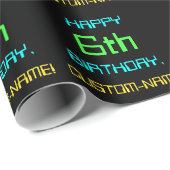 Fun Digital Computing Threated 6th Birthday Cadeaupapier (Rol Hoek)