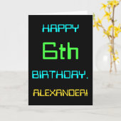 Fun Digital Computing Threated 6th Birthday Kaart (Gele Bloem)