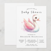 Fun Digital Swan Baby shower Kaart (Voorkant / Achterkant)