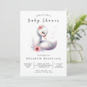Fun Digital Swan Baby shower Kaart (Staand voorkant)