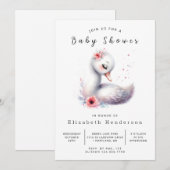 Fun Digital Swan Baby shower Kaart (Voorkant / Achterkant)
