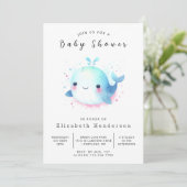Fun Digital Whale Baby shower Kaart (Staand voorkant)