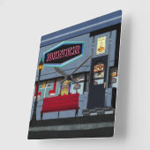 Fun Diner Clock Vierkante Klok (Hoek)