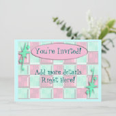 Fun Diner Style Retro Patroon Art Cute Kaart (Staand voorkant)