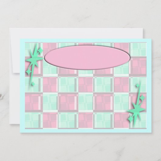 Fun Diner Style Retro Patroon Art Cute Kaart (Achterkant)