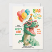 Fun Dino Birthday Party Design Kaart (Voorkant)