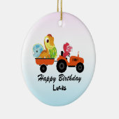 Fun DINO dinosaurus tractor Boerderij School Verja Keramisch Ornament (Rechts)