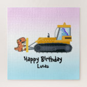 Fun DINO dinosaurus tractor Boerderij School Verja Legpuzzel (Verticaal)