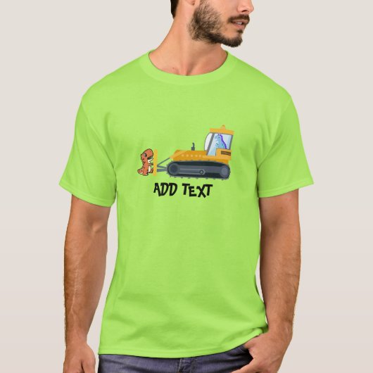 Fun DINO dinosaurus tractor Boerderij School Verja T-shirt (Voorkant)