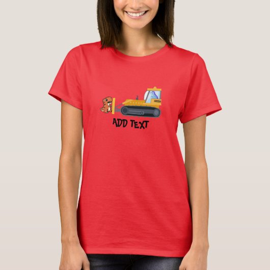 Fun DINO dinosaurus tractor Boerderij School Verja T-shirt (Voorkant)