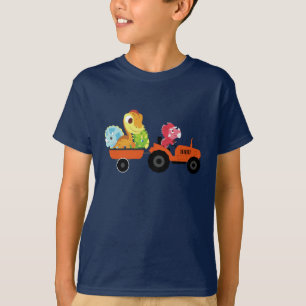 Fun DINO dinosaurus tractor Boerderij School Verja T-shirt