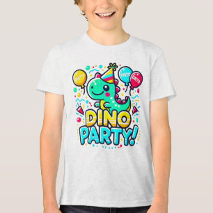 Fun Dino Party Design - Perfect voor verjaardagen Tri-Blend Shirt