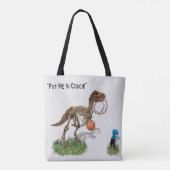 Fun Dinosaur Art: "Stop me in Coach" Tote Bag (Achterkant)
