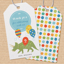 Fun Dinosaur Birthday Party Hartelijk dank Cadeaulabel