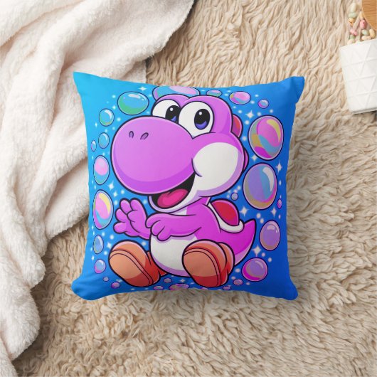 Fun Dinosaur Cartoon Pillow | Kinder kamer decor Kussen (Deken)