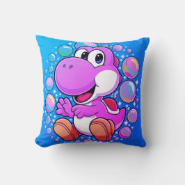 Fun Dinosaur Cartoon Pillow | Kinder kamer decor Kussen