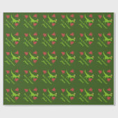 Fun dinosaur elf kerstcadeaupapier voor kinderen cadeaupapier (Vlak)