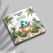 Fun Dinosaur Hatching Soon Baby shower Gastboek Gastenboek