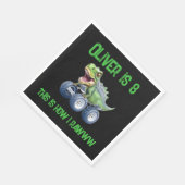 Fun Dinosaur monstertruck gepersonaliseerde verjaa Servet (Hoek)