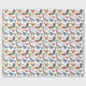 Fun Dinosaur Parade Kind Birthday Cadeaupapier (Vlak)