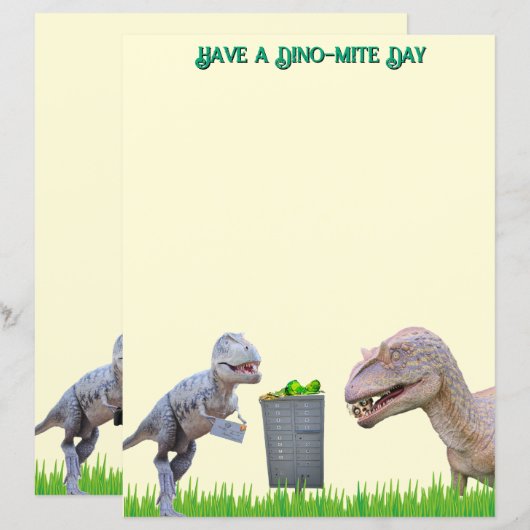 Fun Dinosaur Stationery (Voorkant / Achterkant)