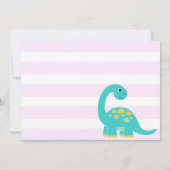 Fun Dinosaur Stomp Chomp and roar Birthday Girl Kaart (Achterkant)