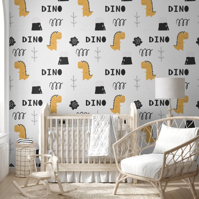 Fun Dinosaur with a Graphic Touch Behang (Kinderen)