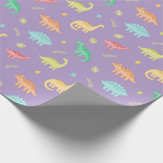 Fun Dinosaur Wrapping Paper Cadeaupapier (Hoek)