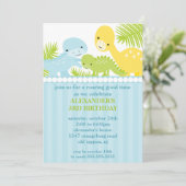 Fun Dinosaurs Birthday Uitnodiging (Staand voorkant)