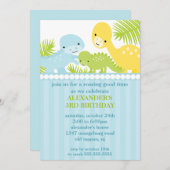 Fun Dinosaurs Birthday Uitnodiging (Voorkant / Achterkant)