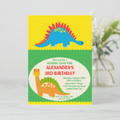Fun Dinosaurs Birthday Uitnodiging (Staand voorkant)
