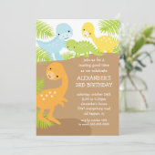 Fun Dinosaurs Birthday Uitnodiging (Staand voorkant)