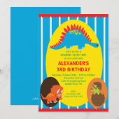 Fun Dinosaurs Birthday Uitnodiging (Voorkant / Achterkant)