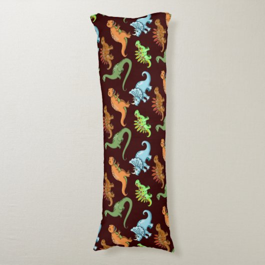 Fun Dinosaurs Pattern Lichaamskussen (Voorkant Verticaal)